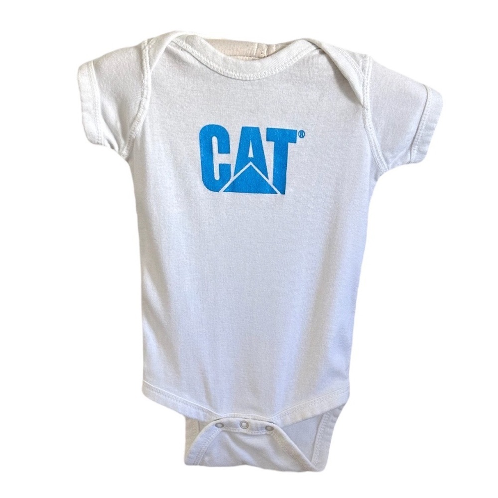 CAT White Baby Onesie Size 6 Months Caterpillar CAT Equipment Construction